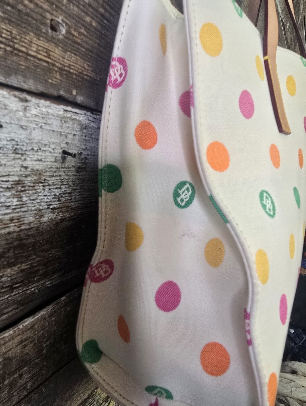 Dooney & Bourke Bubble Dot Tote Y2K Multicolor Charm Bag - Picture 9 of 16